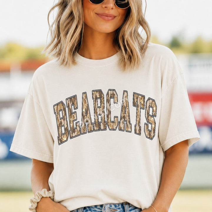 Bearcats Camo Leopard mascot DTF transfer