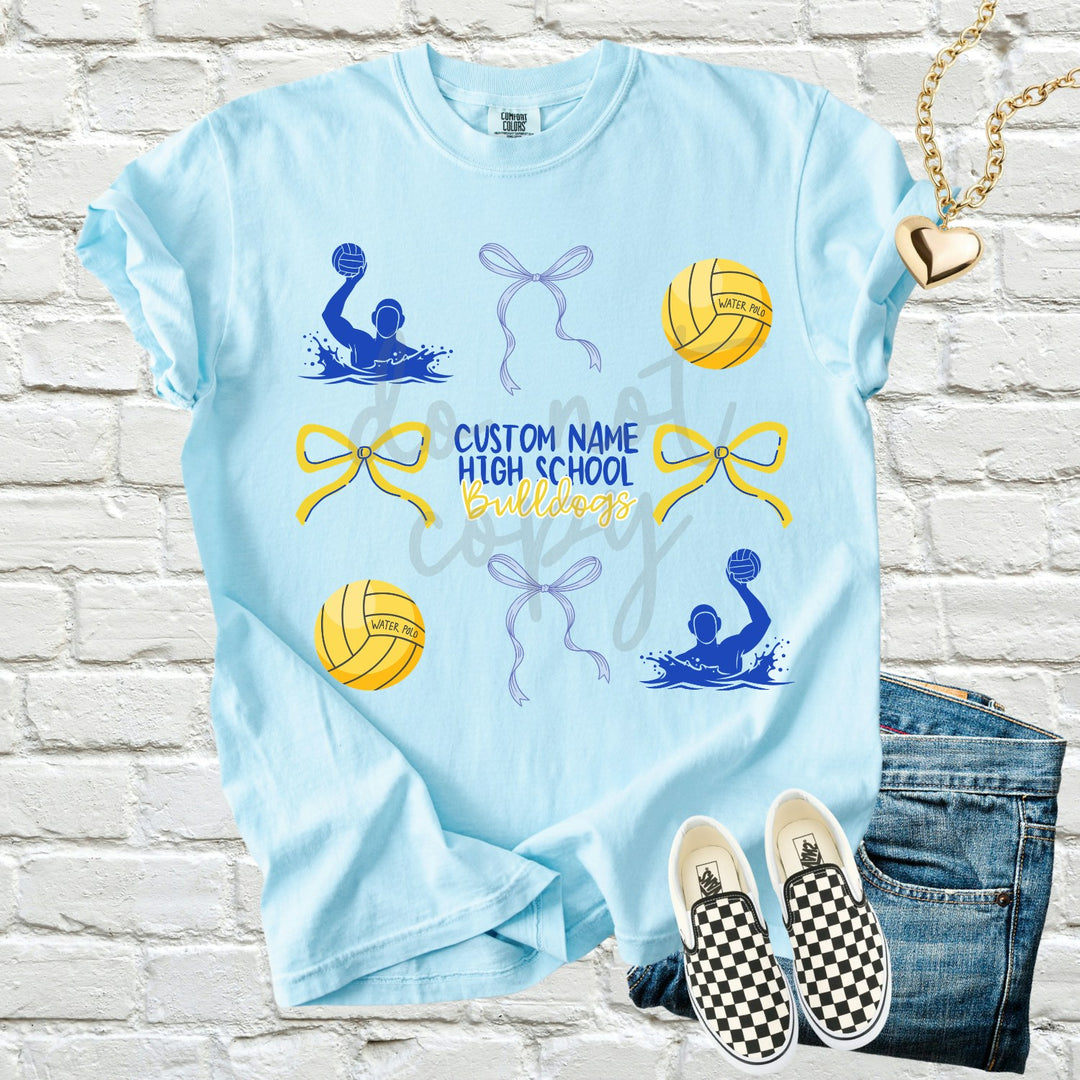 Water Polo Bow customizable DTF transfer mockup