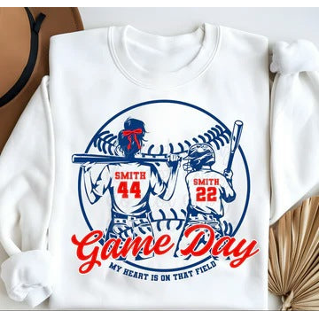 Big Sister Little Brother Baseball Softball customizable DTF transfer