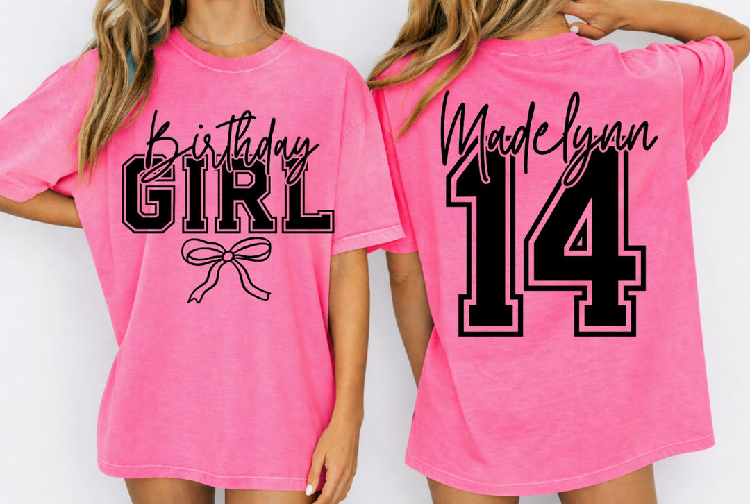 Birthday Girl Name Number customizable DTF transfer