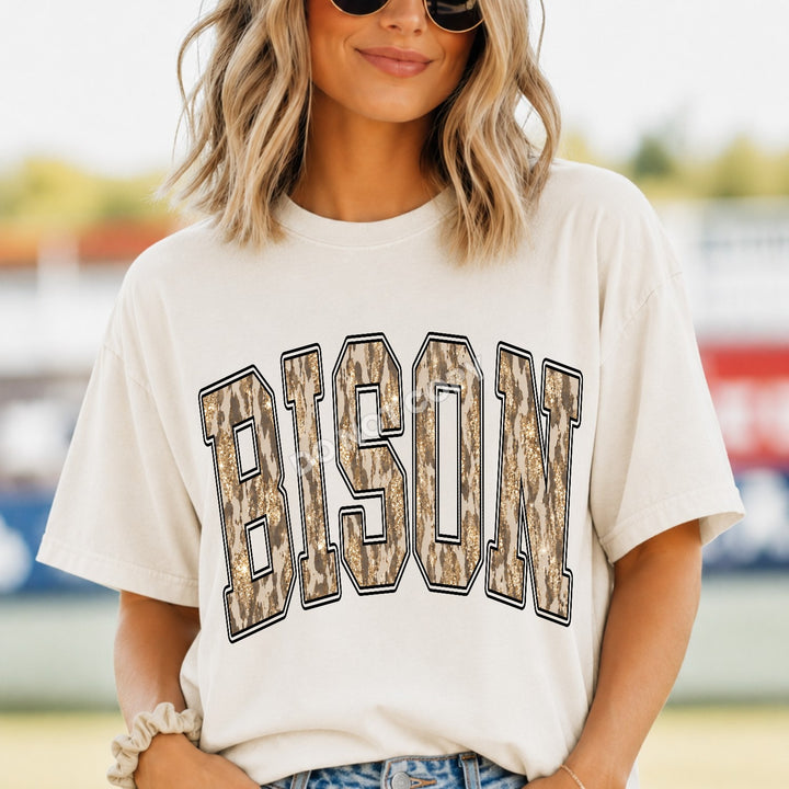 Bison Camo Leopard mascot DTF transfer