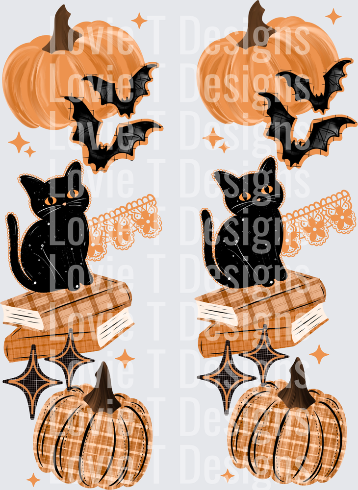 Black Cat Books (Sleeve) DTF Transfer design