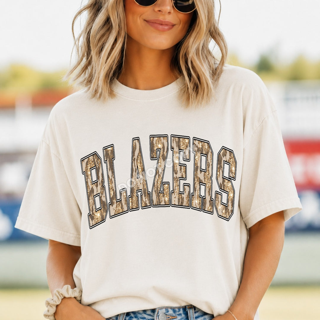 Blazers Camo Leopard mascot DTF transfer