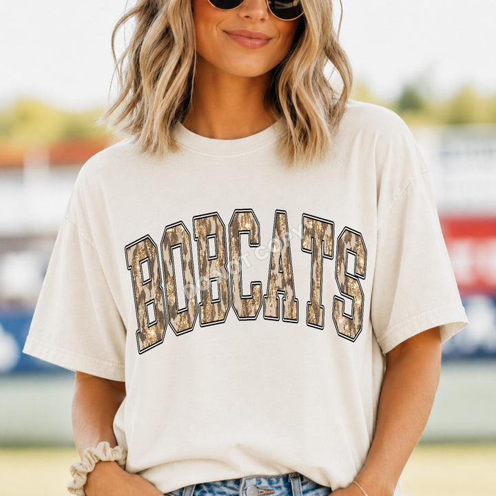 Bobcats Camo Leopard mascot DTF transfer
