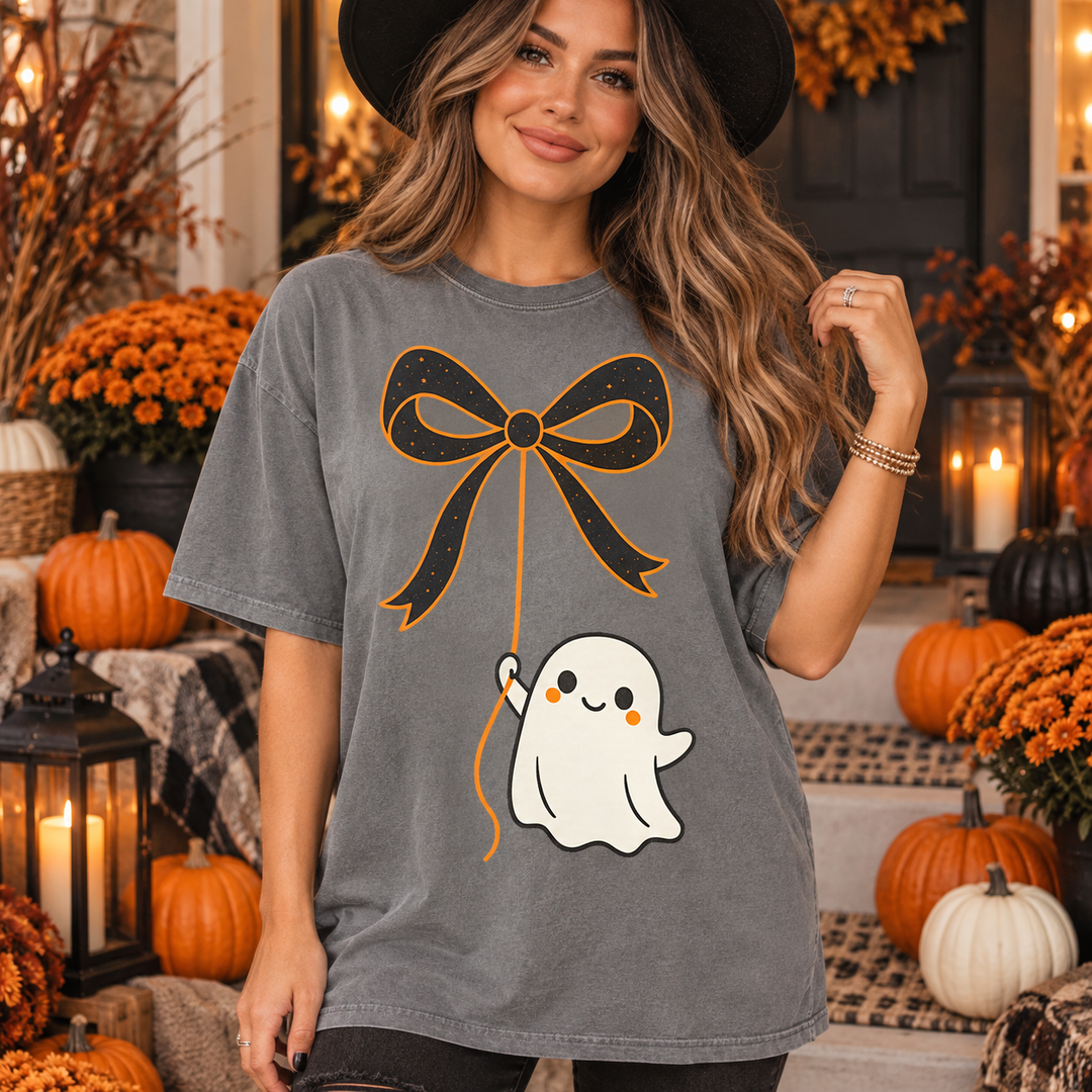 Bow Ghost Halloween DTF transfer mockup