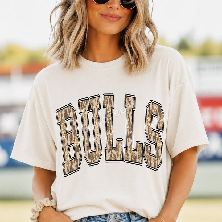 Bulls Camo Leopard mascot DTF transfer