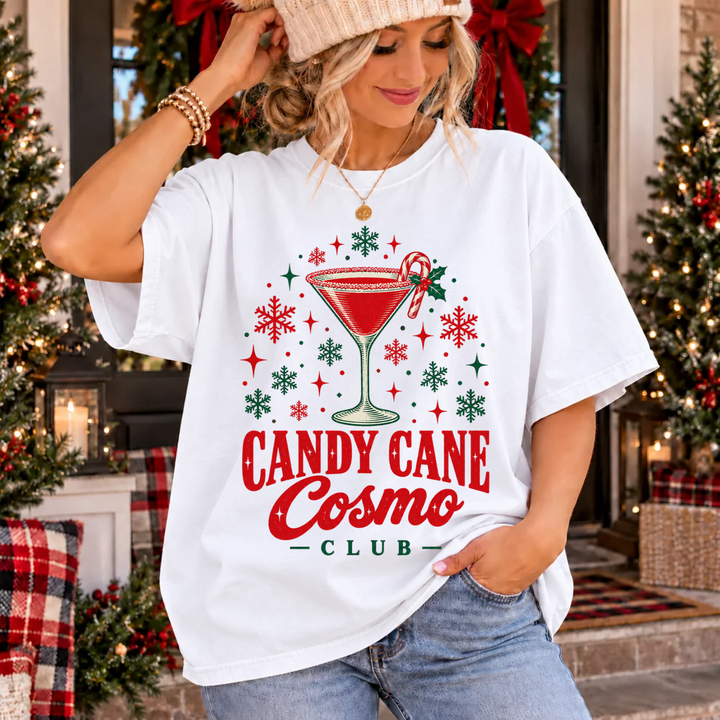 Candy Cane Cosmo Club DTF transfer mockup