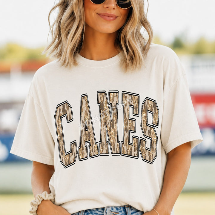 Canes Camo Leopard mascot DTF transfer