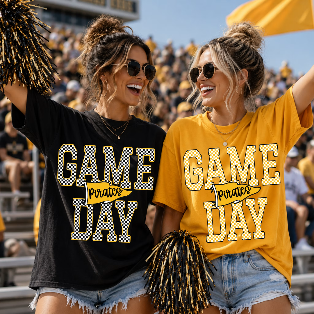 Checkered Game Day Pennant customizable DTF transfer