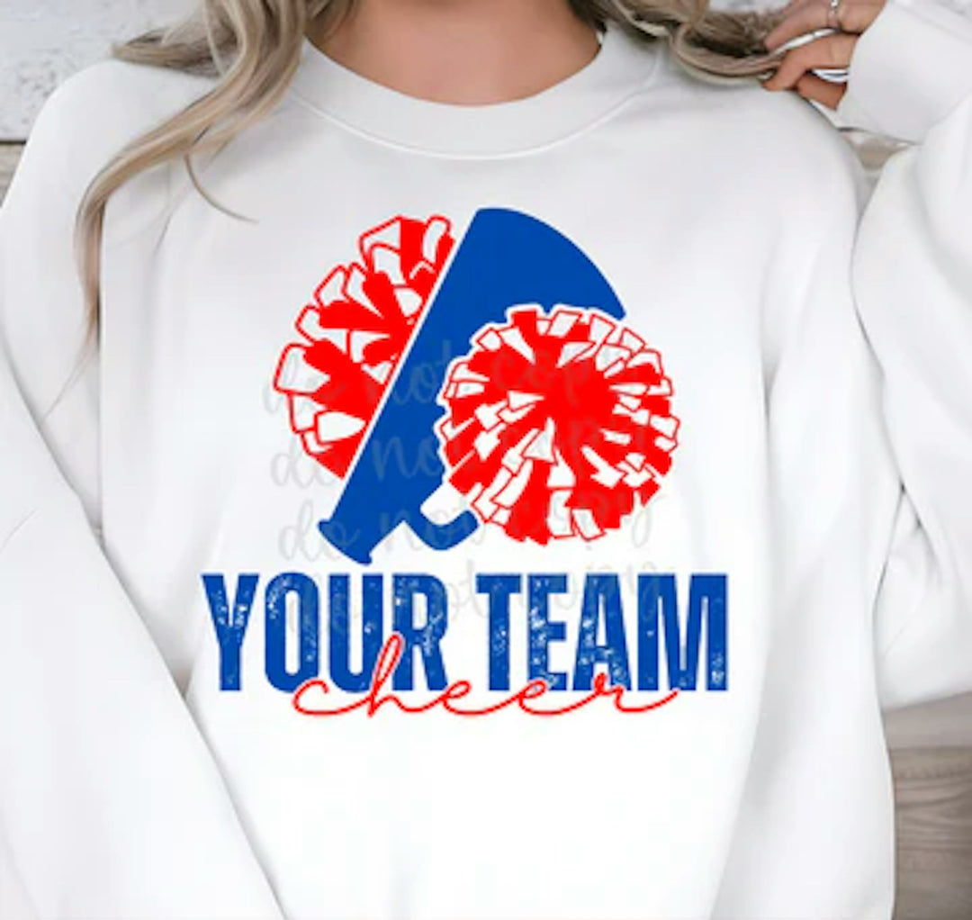 Cheer Pom Megaphone customizable DTF transfer mockup