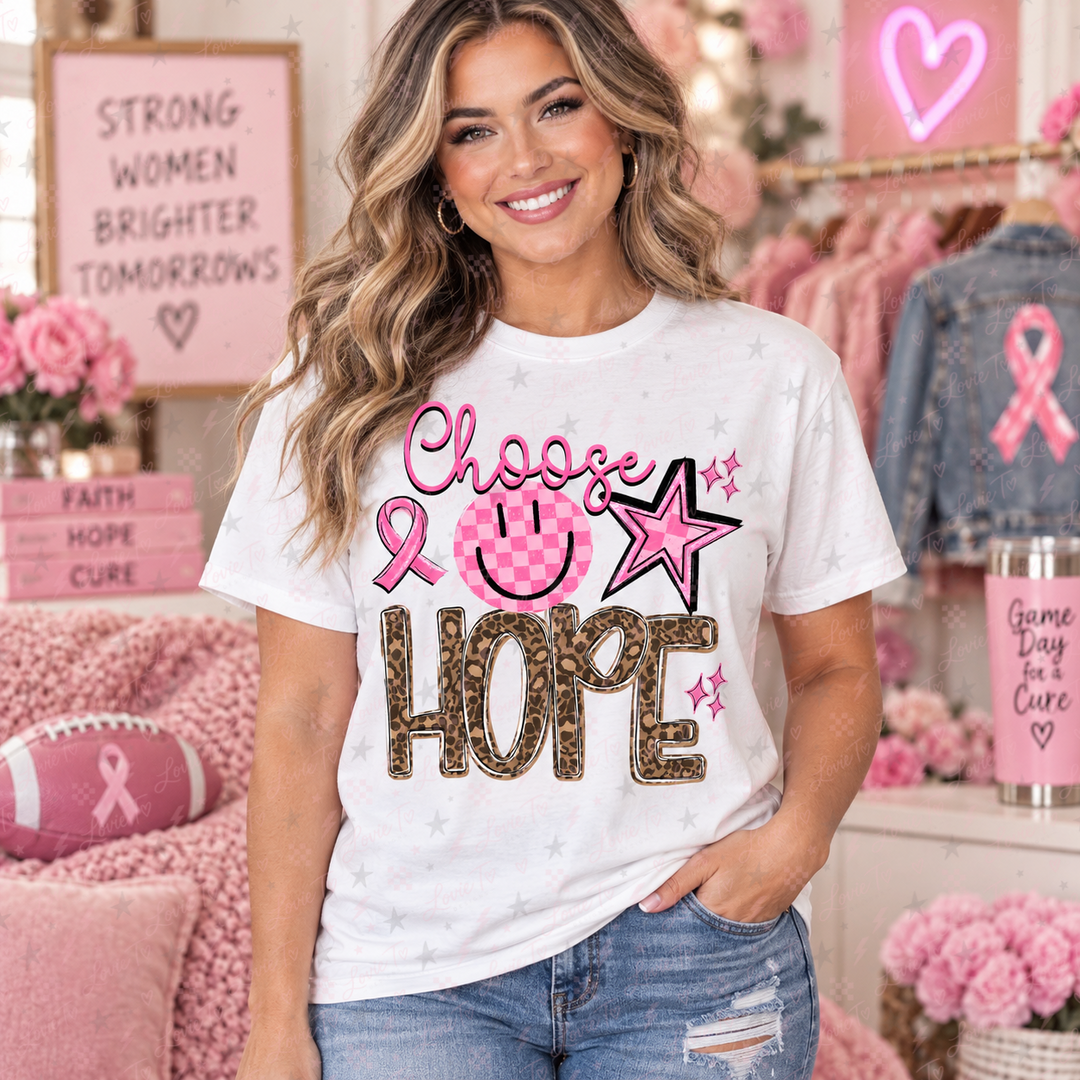 Choose Hope pink-out completed tee