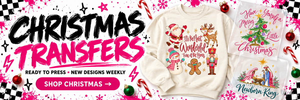 Christmas DTF transfers – ready to press, new designs weekly