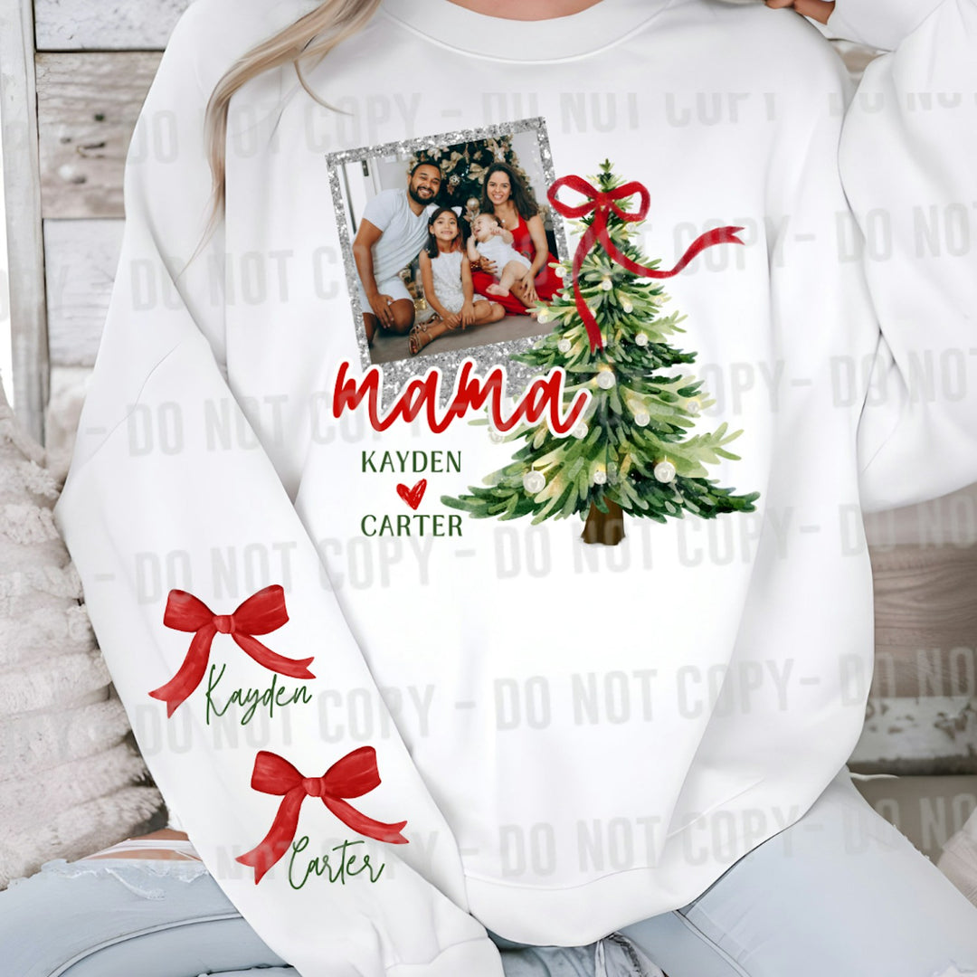 Christmas Mama Photo Frame customizable DTF transfer mockup