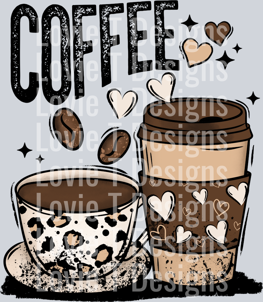 coffee with leopard and hearts