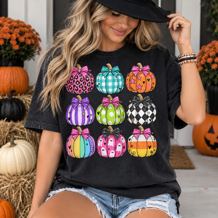 Colorful Pumpkins 2 Fall DTF transfer mockup