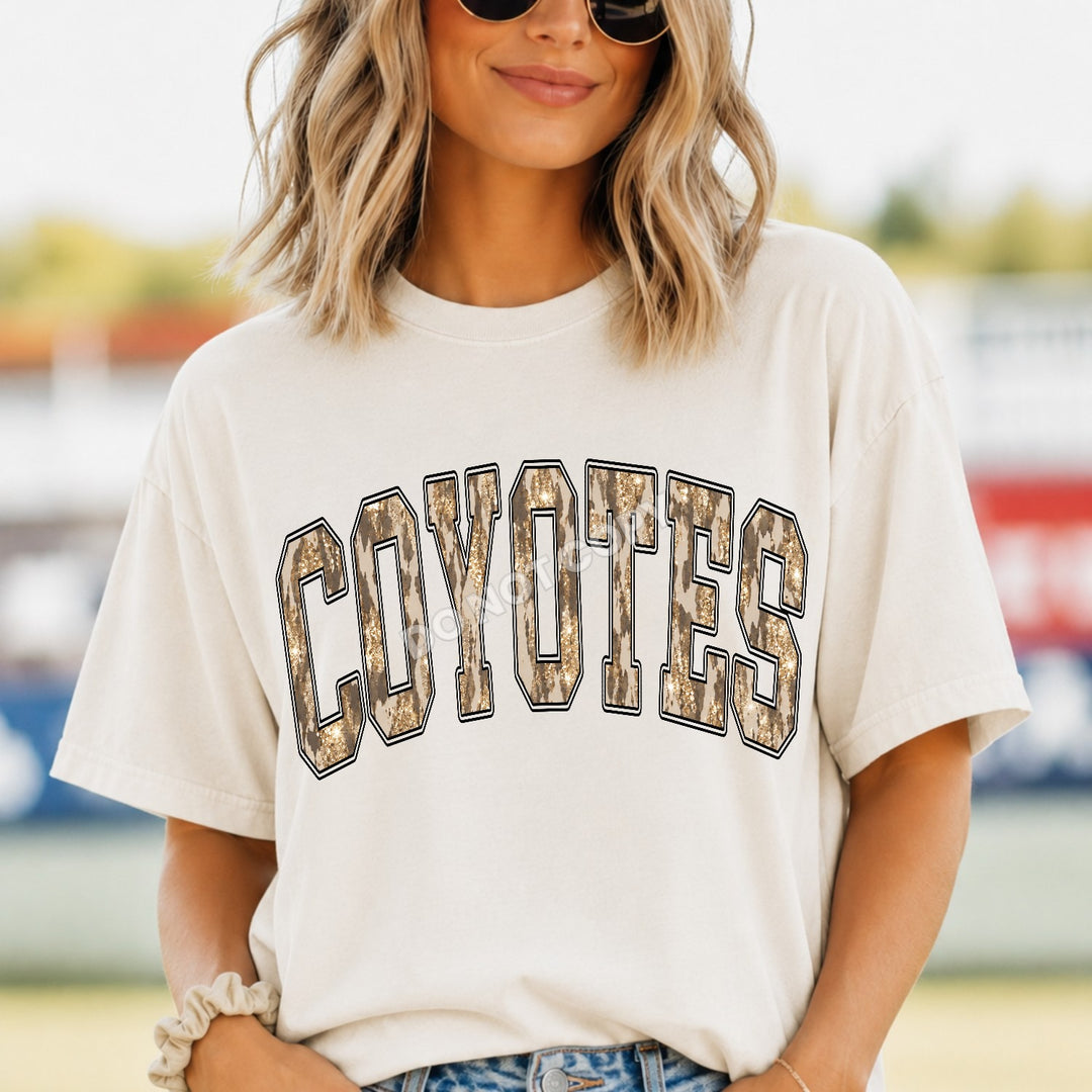 Coyotes Camo Leopard mascot DTF transfer
