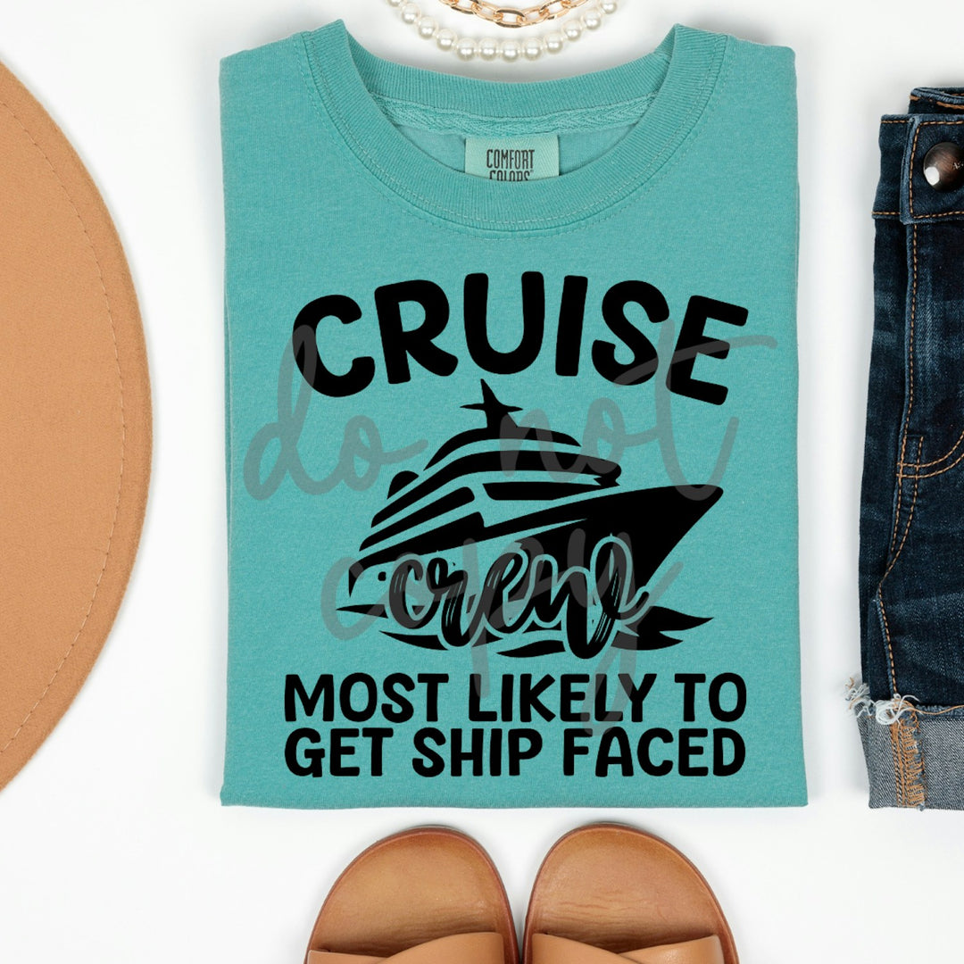 Cruise Crew Most Likely To customizable DTF transfer mockup