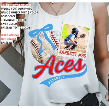 Custom Baseball Polaroid Photo customizable DTF transfer