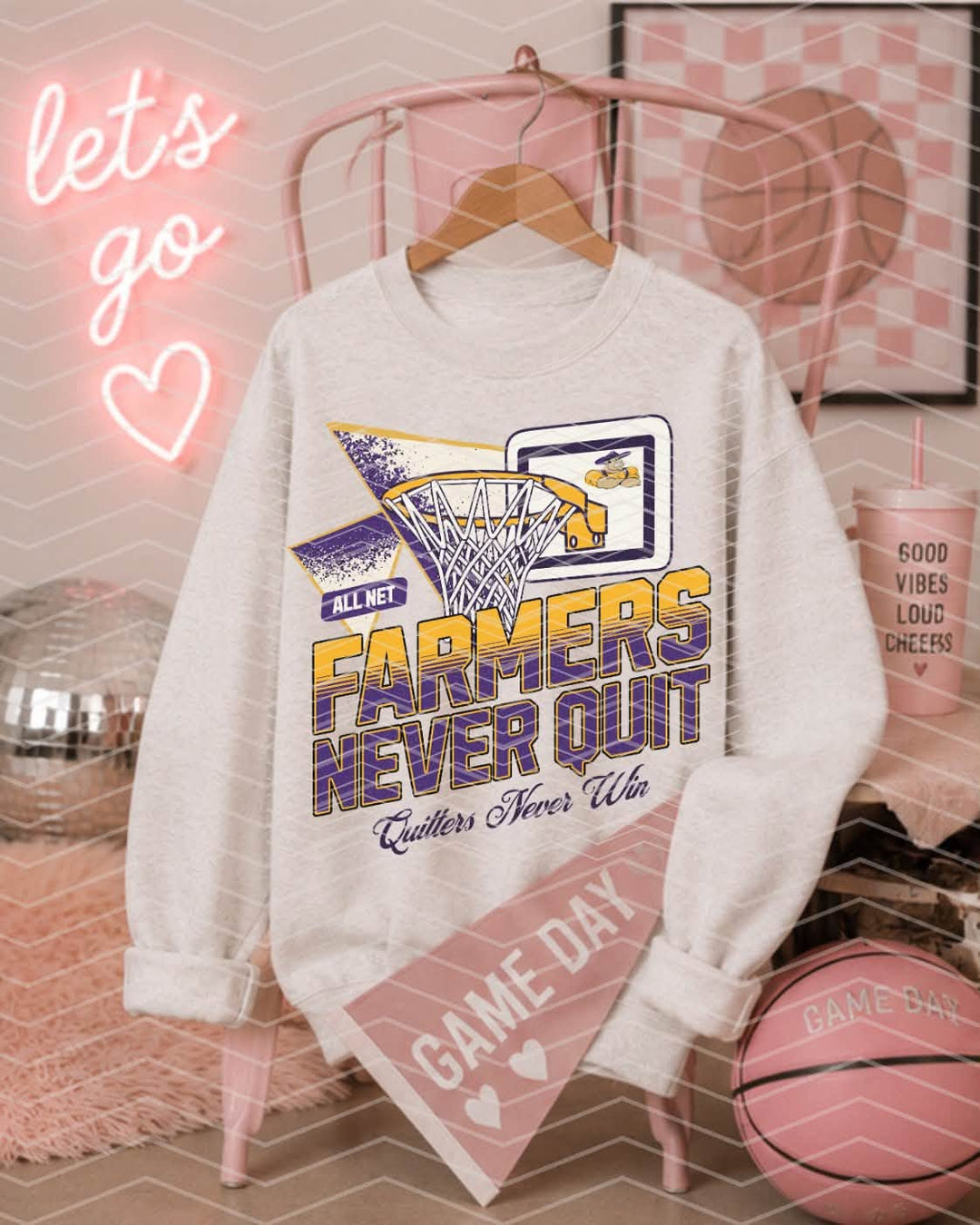 Custom Never Quit Basketball DTF Transfer mockup
