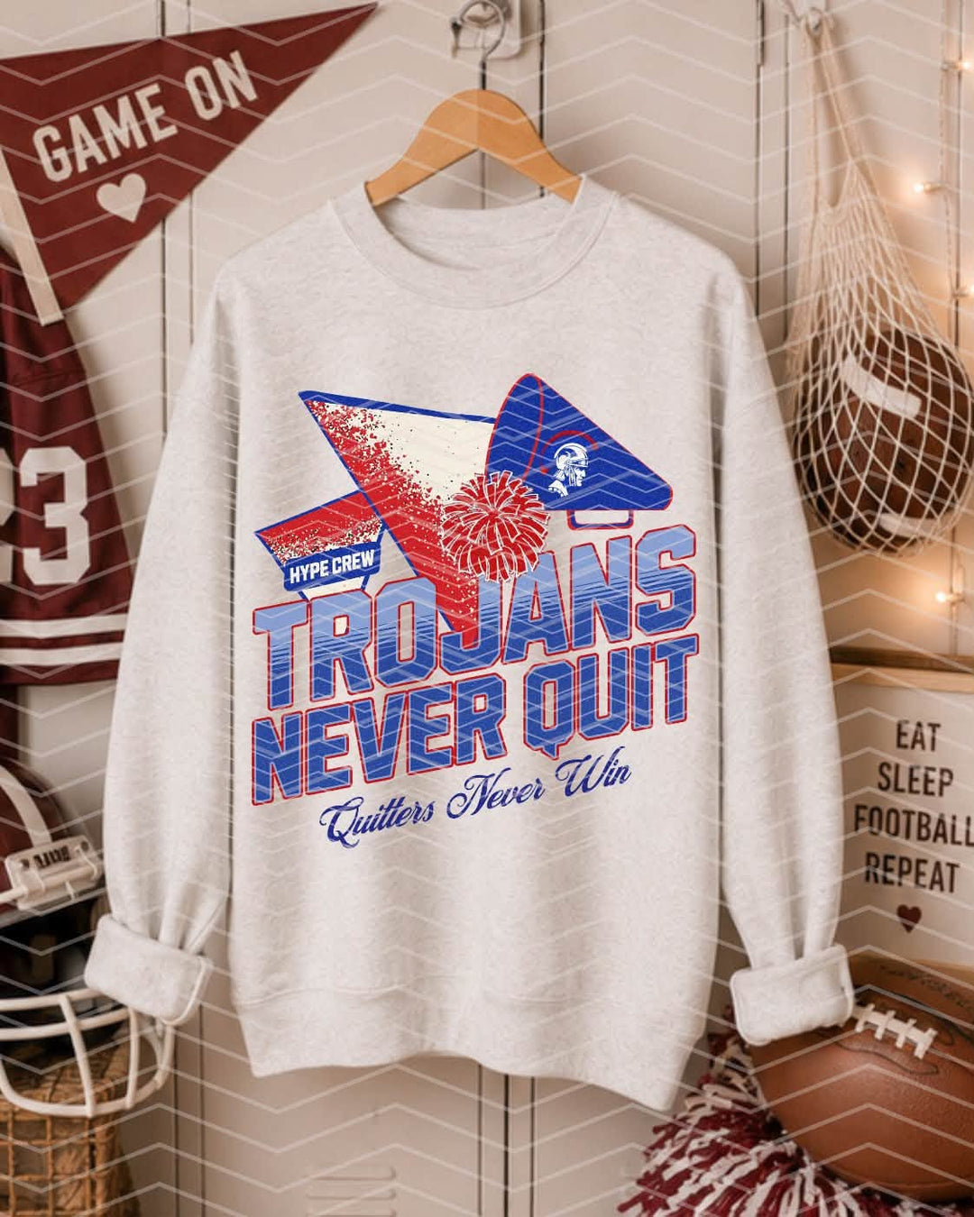 Custom Never Quit Cheer DTF Transfer mockup