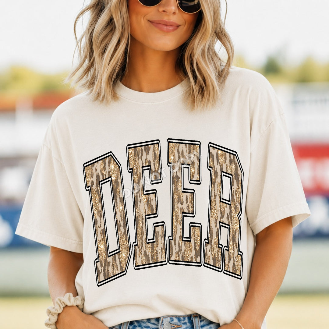 Deer Camo Leopard mascot DTF transfer
