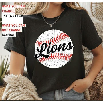 Distressed Baseball Name customizable DTF transfer
