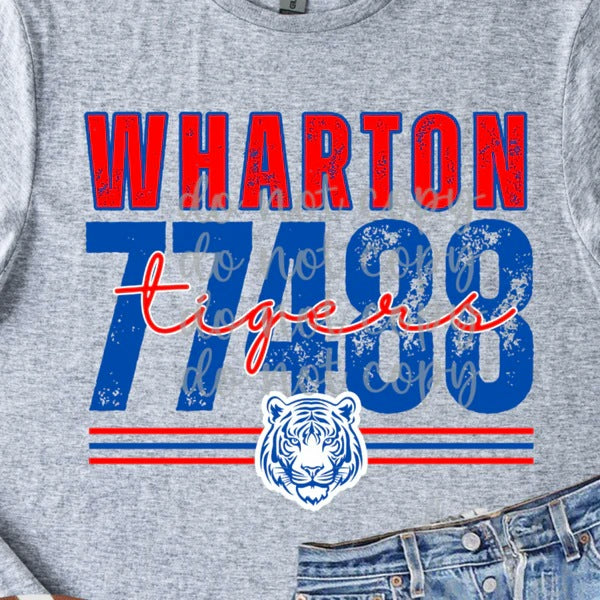 Distressed Mascot Zip Code customizable DTF transfer