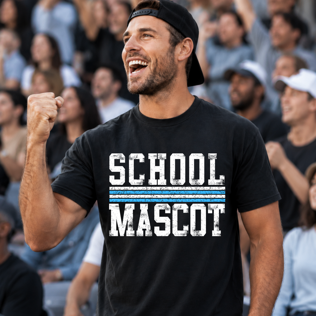Distressed Varsity Bars Mascot customizable DTF transfer