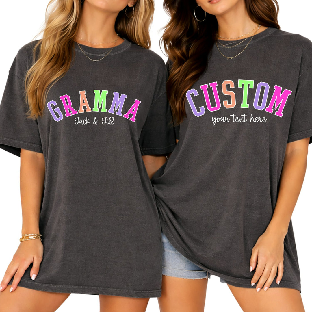 Bright Varsity Text customizable DTF transfer