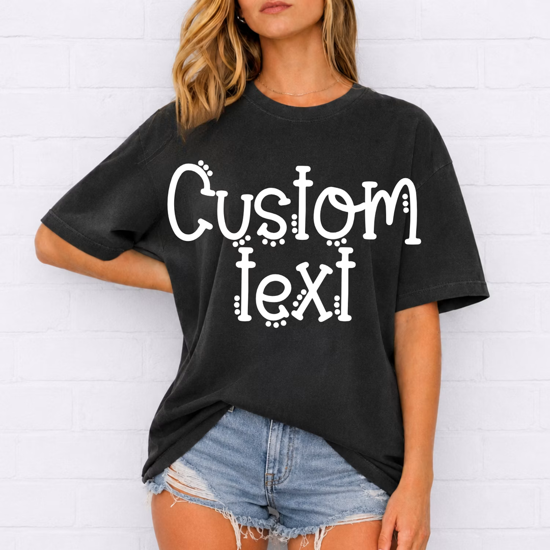 Doodle Custom Text customizable DTF transfer