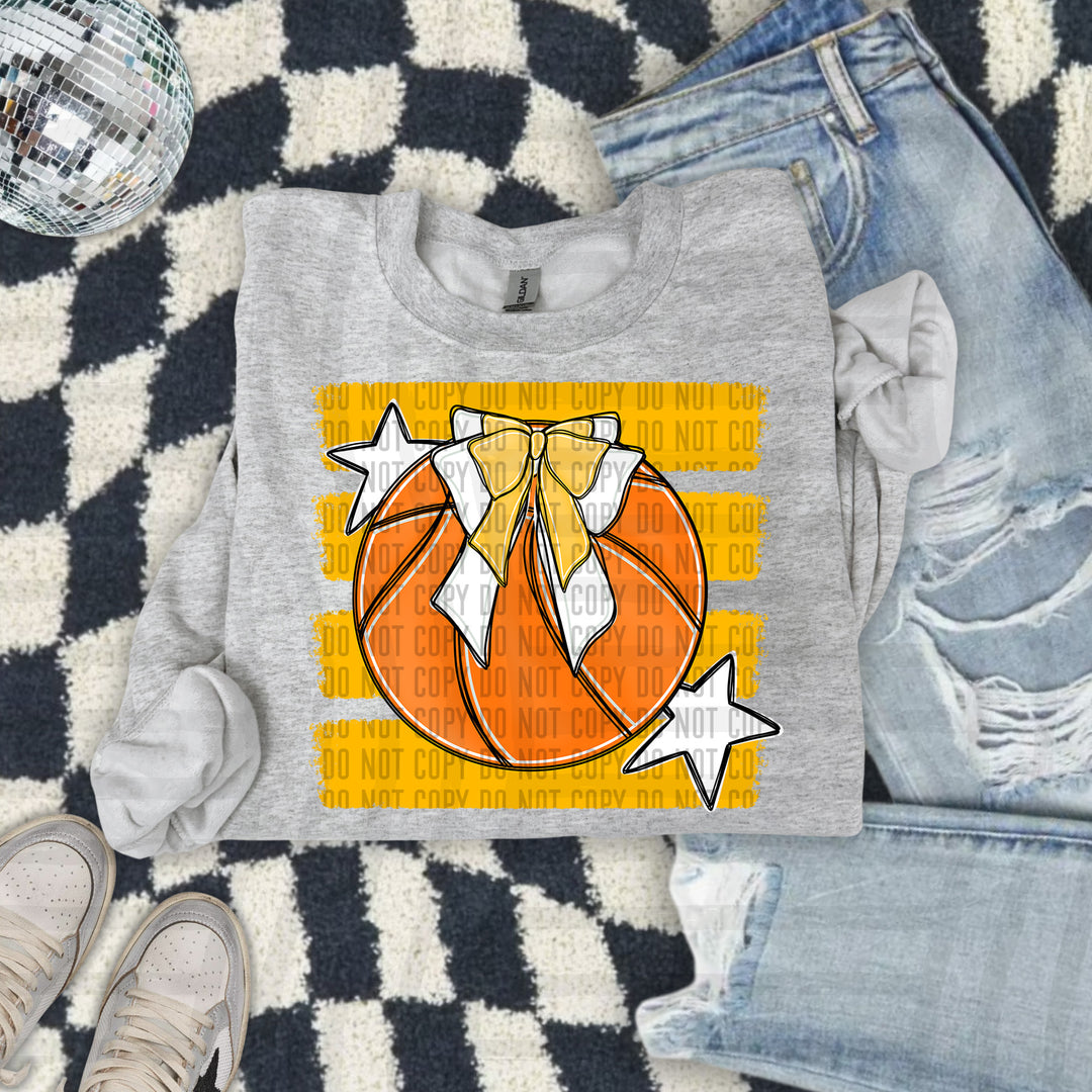 Basketball Bow DTF transfer in Yellow