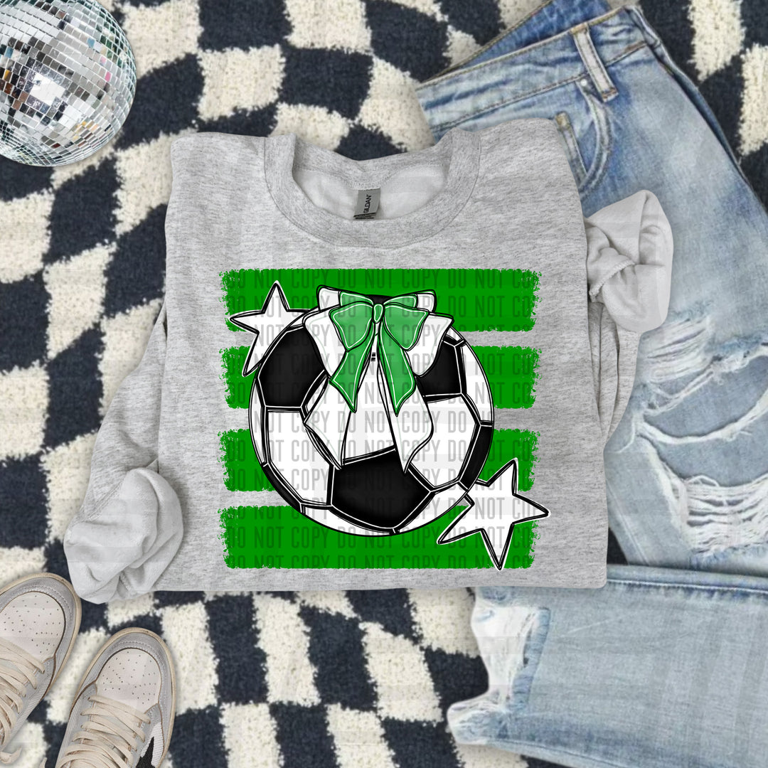Soccer Bow DTF transfer in Green