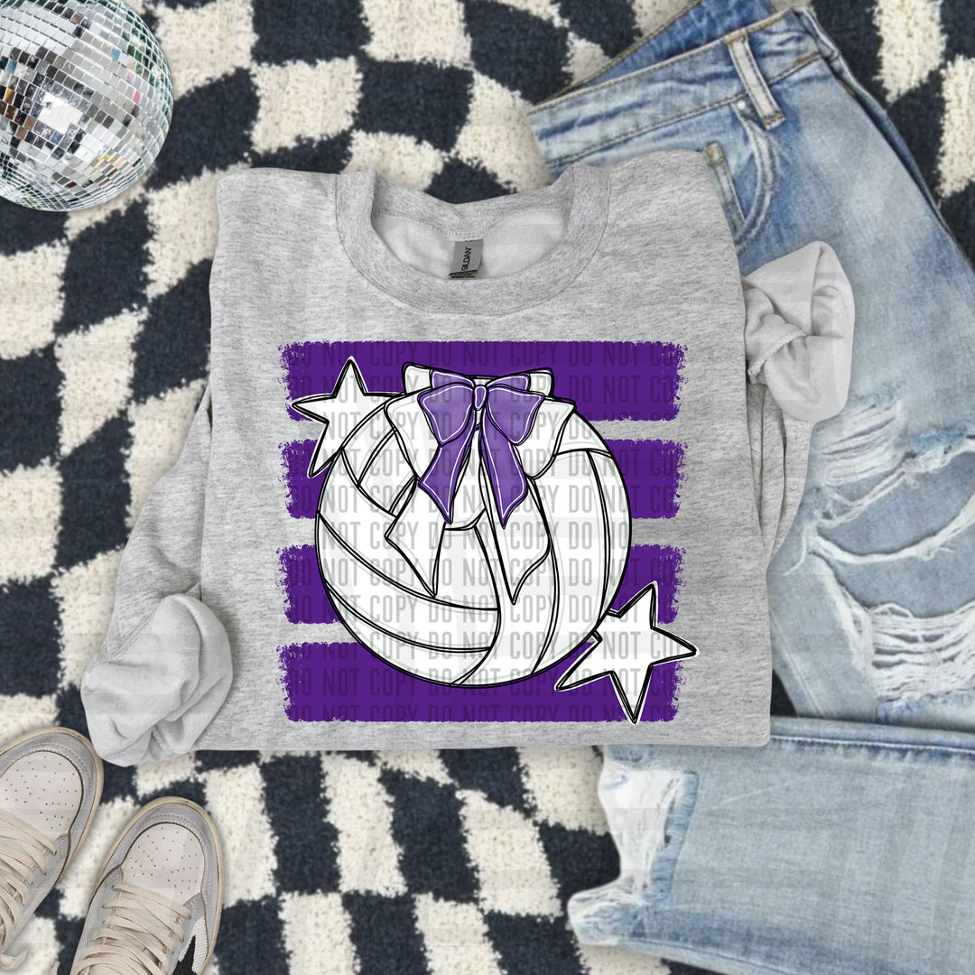 Volleyball Bow DTF transfer in Purple