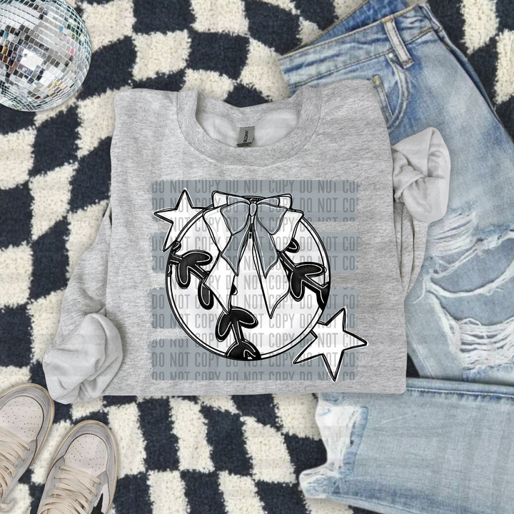 Baseball Bow DTF transfer in Grey