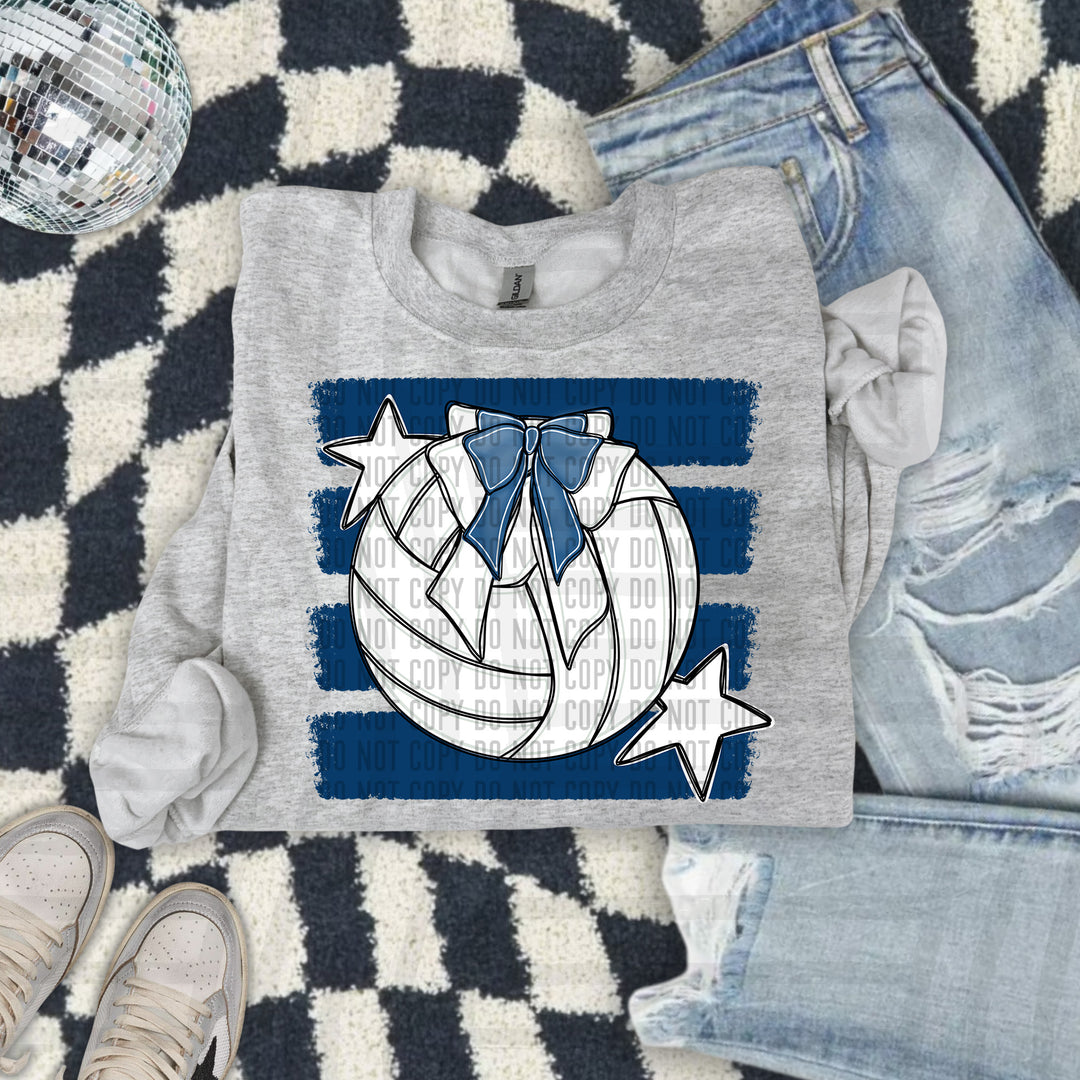 Volleyball Bow DTF transfer in Navy