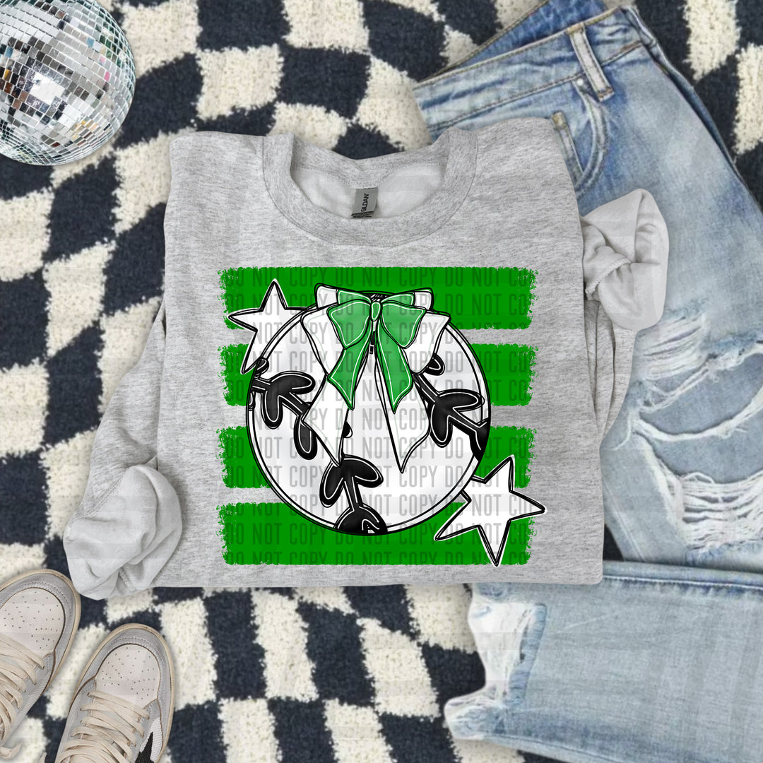 Baseball Bow DTF transfer in Green