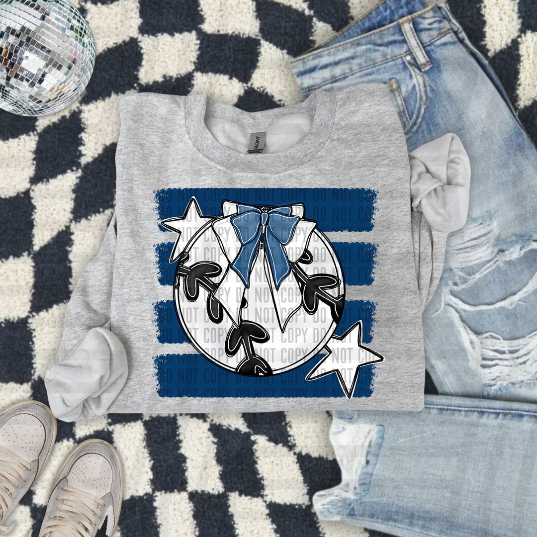 Baseball Bow DTF transfer in Navy