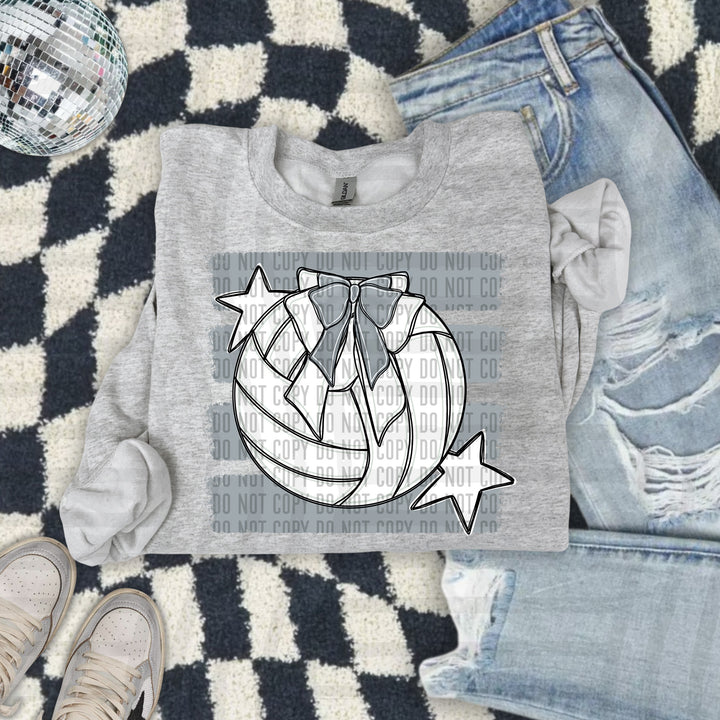 Volleyball Bow DTF transfer in Grey