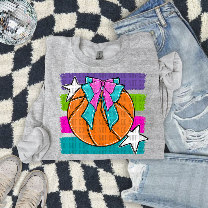 Basketball Bow DTF transfer in Preppy