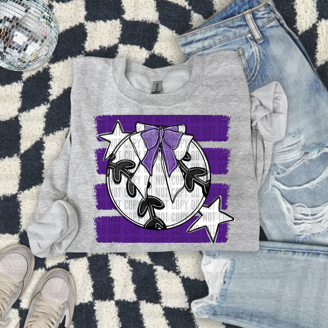 Baseball Bow DTF transfer in Purple