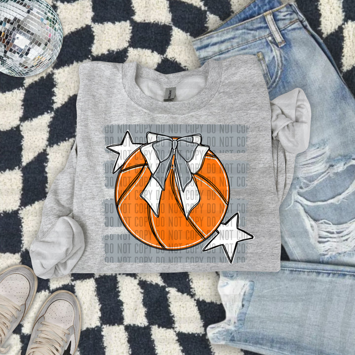 Basketball Bow DTF transfer in Grey