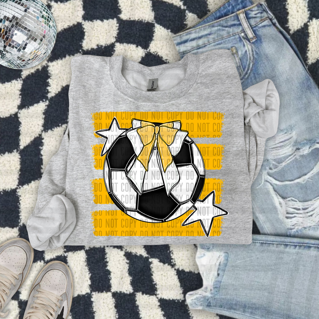 Soccer Bow DTF transfer in Yellow