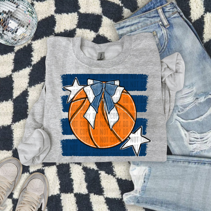 Basketball Bow DTF transfer in Navy