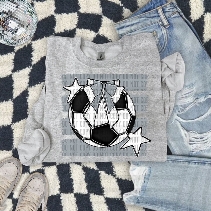 Soccer Bow DTF transfer in Grey