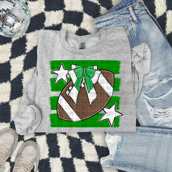 Football Bow DTF transfer in Green