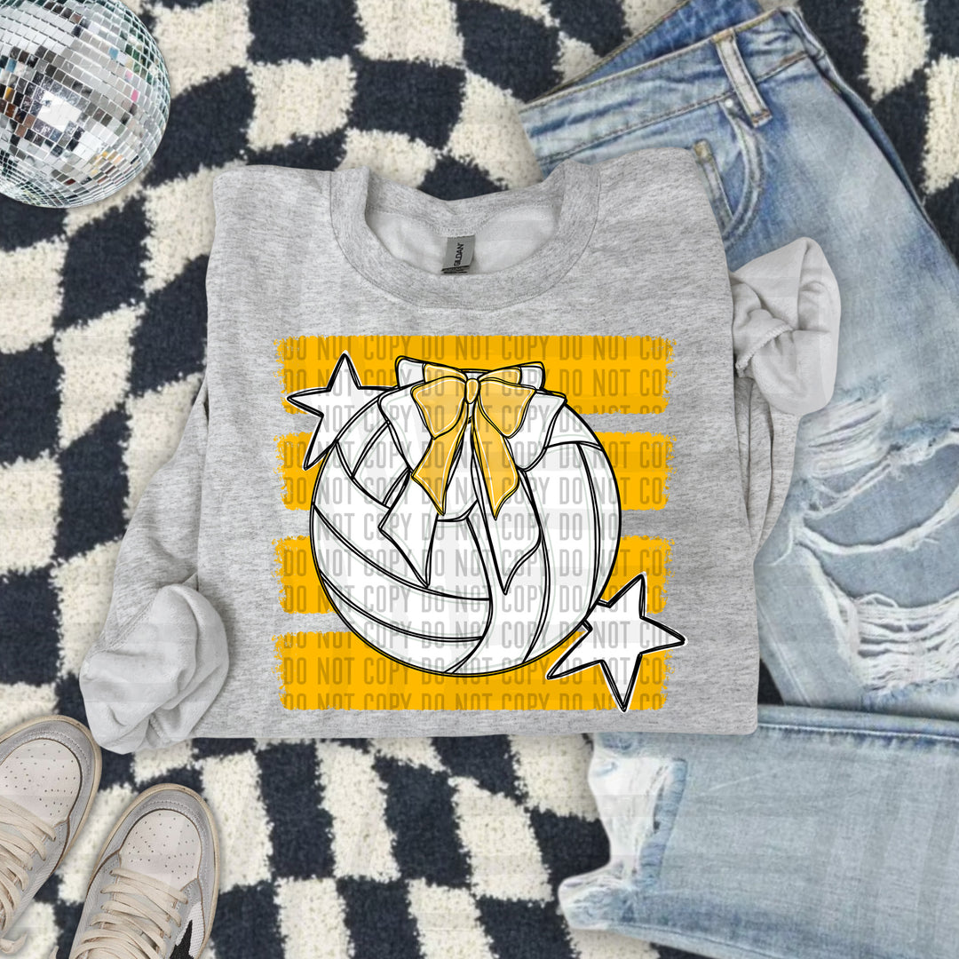 Volleyball Bow DTF transfer in Yellow