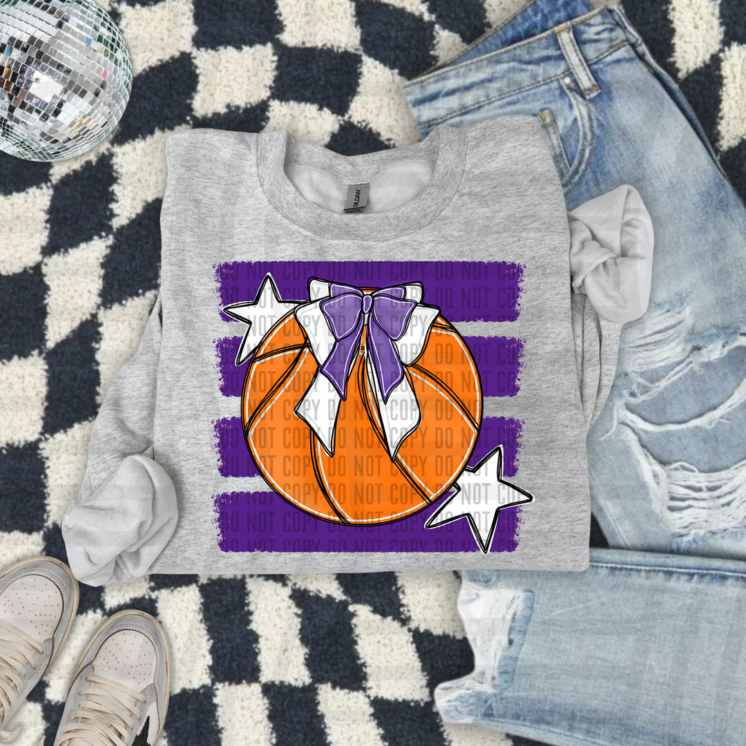 Basketball Bow DTF transfer in Purple