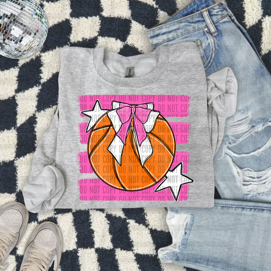 Basketball Bow DTF transfer in Pink