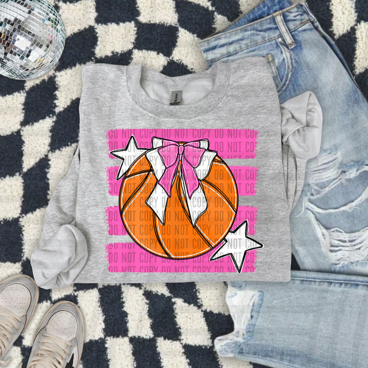 Basketball Bow DTF transfer in Pink