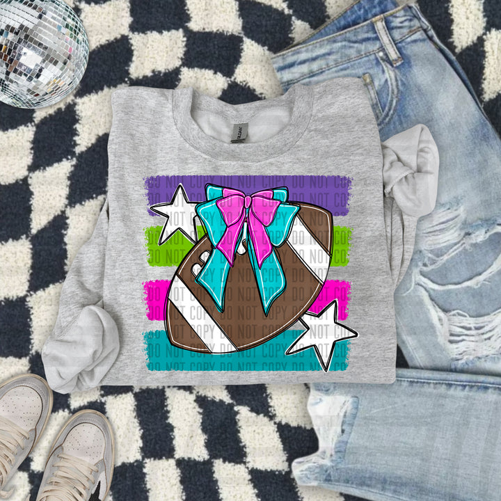 Football Bow DTF transfer in Preppy